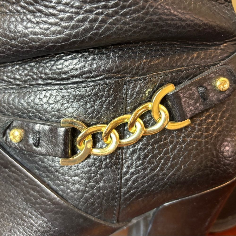 Kate Spade Montreal Black Leather Chain Link Tall 4" Heeled Boots Size 10 - Picture 10 of 15